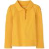 The Children’s Place Girls’ Long Sleeve Ruffle Pique Polo(Yellow Pencil Single)