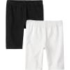 The Children’s Place Girls Solid Bike Shorts(Black/White 2-pack)