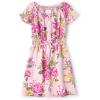 The Children’s Place Girls and Toddler Short Sleeve Fashion Dress(Rose Floral)