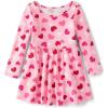 The Children’s Place Girls and Toddler Skater Dress, Long Sleeve(Hearts)
