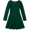 The Children’s Place Girls and Toddler Solid Long Sleeve Skater Dress(Spruce Green Single)