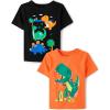 The Children’s Place Unisex-Baby and Toddler Dinos,Animals,Cars Short Sleeve Graphic T-Shirts,2 Pack(Dino/Dino Blocks)
