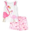 The Children’s Place baby-girls And Toddler Sleeveless Tank Top and Shorts 2-piece Set(Pink Flamingo Set)