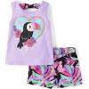 The Children’s Place baby-girls And Toddler Tank Top and Shorts 2 Piece Outfit Set(Purple Tucan)