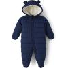 The Children’s Place unisex-baby And Newborn Fleece Hoodie Zip Front Bunting Snowsuit(Tidal)