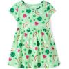 The Children’s Place,and Toddler Girls Short Sleeve Fashion Dress(Lucky Green)