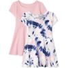 The Children’s Place,and Toddler Girls Short Sleeve Fashion Dress(Milky Way Tie Dye Skater 2-pack)
