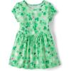 The Children’s Place,and Toddler Girls Short Sleeve Fashion Dress(Shamrock Green)