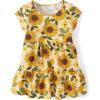 The Children’s Place,and Toddler Girls Short Sleeve Fashion Dress(Sunflower Tiered)