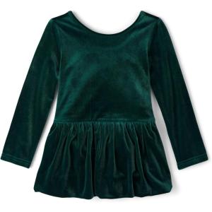 The Children’s Place Baby Girls’ Plaid Flannel Woven Tiered Dress(Balt Green Velour)
