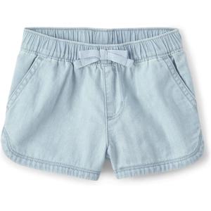 The Children’s Place Baby Girls’ and Toddler Tie Front Denim Pull On Shorts(Tessa Wash)