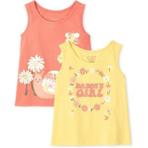 The Children’s Place Baby-Girls Toddler Girls Everyday Tank Tops(Yellow/Peach 2-pack)