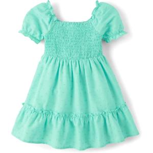 The Children’s Place Baby-Girls and Toddler Short Sleeve Casual Dresses(Mint Tea)
