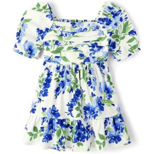 The Children’s Place Baby-Girls and Toddler Short Sleeve Casual Dresses(Renew Blue Floral)