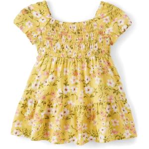 The Children’s Place Baby-Girls and Toddler Short Sleeve Casual Dresses(Sunset Gold Floral Puff Sleeve)