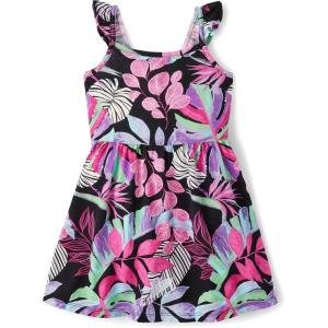 The Children’s Place Girls and Toddler Short Sleeve Fashion Dress(Black Tropical)