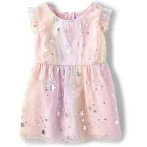 The Children’s Place Girls and Toddler Short Sleeve Fashion Dress(Ombre Foil)