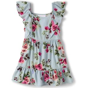 The Children’s Place Girls and Toddler Short Sleeve Fashion Dress(Smoky Blue)