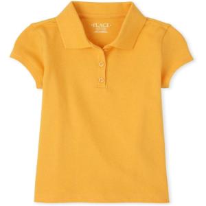 The Children’s Place baby-girls And Toddler Short Sleeve Ruffle Pique Polo(Yellow Pencil)