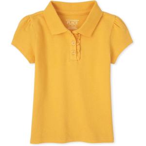 The Children’s Place baby-girls And Toddler Short Sleeve Ruffle Pique Polo(Yellow Pencil Single)