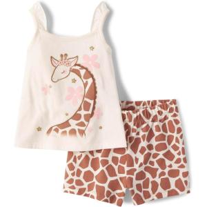 The Children’s Place baby-girls And Toddler Sleeveless Tank Top and Shorts 2-piece Set(Giraffe Set)