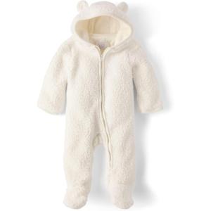 The Children’s Place unisex-baby And Newborn Fleece Hoodie Zip Front Bunting Snowsuit(Bunnys Tail)