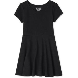 The Children’s Place,and Toddler Girls Short Sleeve Fashion Dress(Black Single)