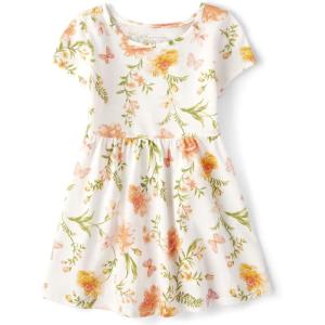 The Children’s Place,and Toddler Girls Short Sleeve Fashion Dress(Simply White Babydoll)
