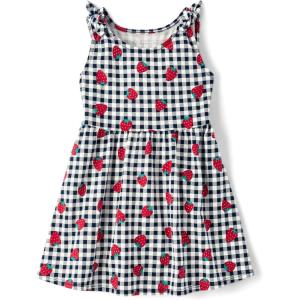 The Children’s Place,and Toddler Girls Short Sleeve Fashion Dress(Strawberry Gingham)
