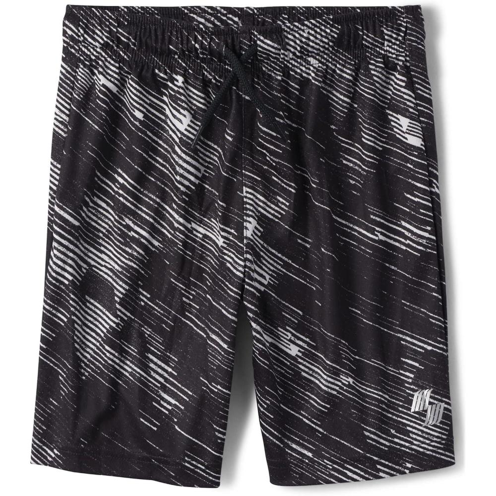 imageThe Childrens Place Boys Performance Basketball ShortsBlackWhite