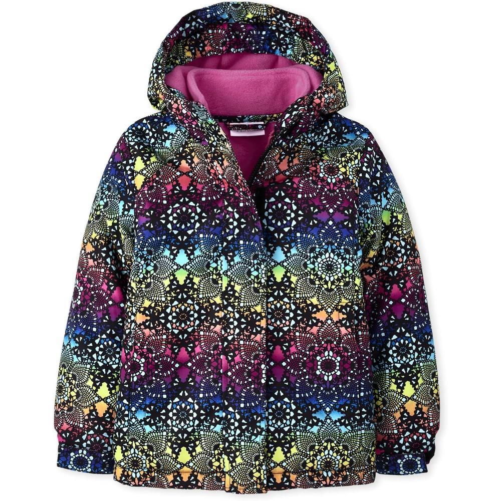 imageThe Childrens Place Girls Heavy 3 in 1 Winter Jacket Windresistant Waterresistant Shell Fleece InnerMulti Medallion