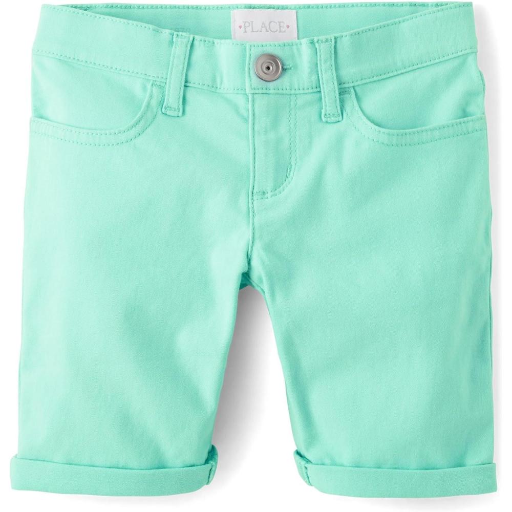imageThe Childrens Place Girls Solid Skimmer ShortsMint