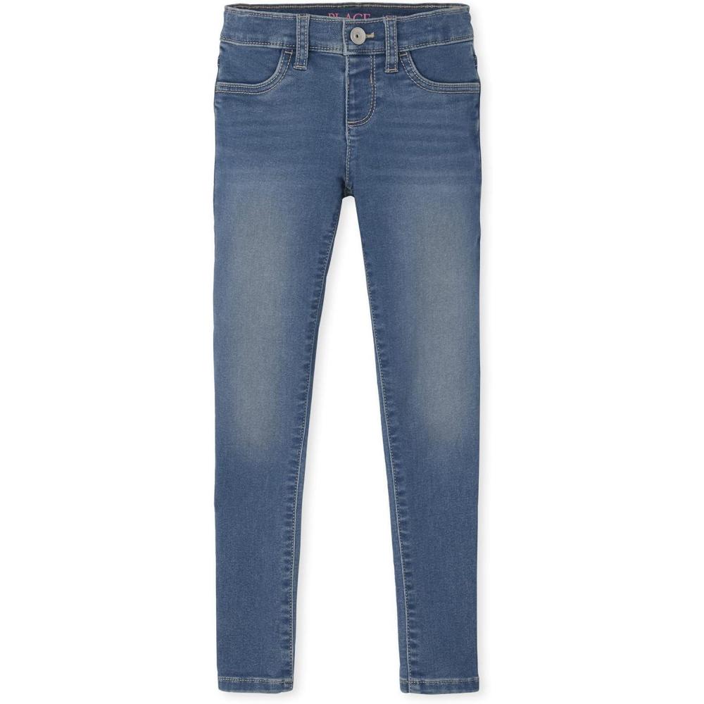 imageThe Childrens Place Girls Stretch Denim JeggingsReflective Blue Wash Single