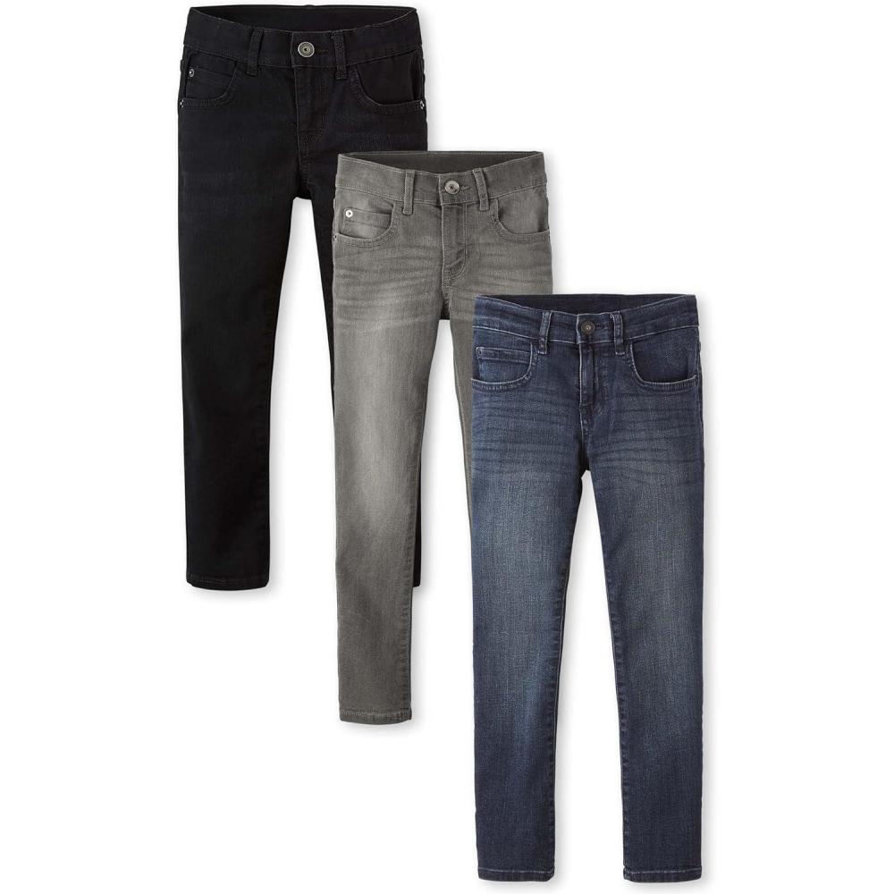 imageThe Childrens Place boys Stretch Super Skinny Jeans Black WashDk Gray WashRaw Vintage 6