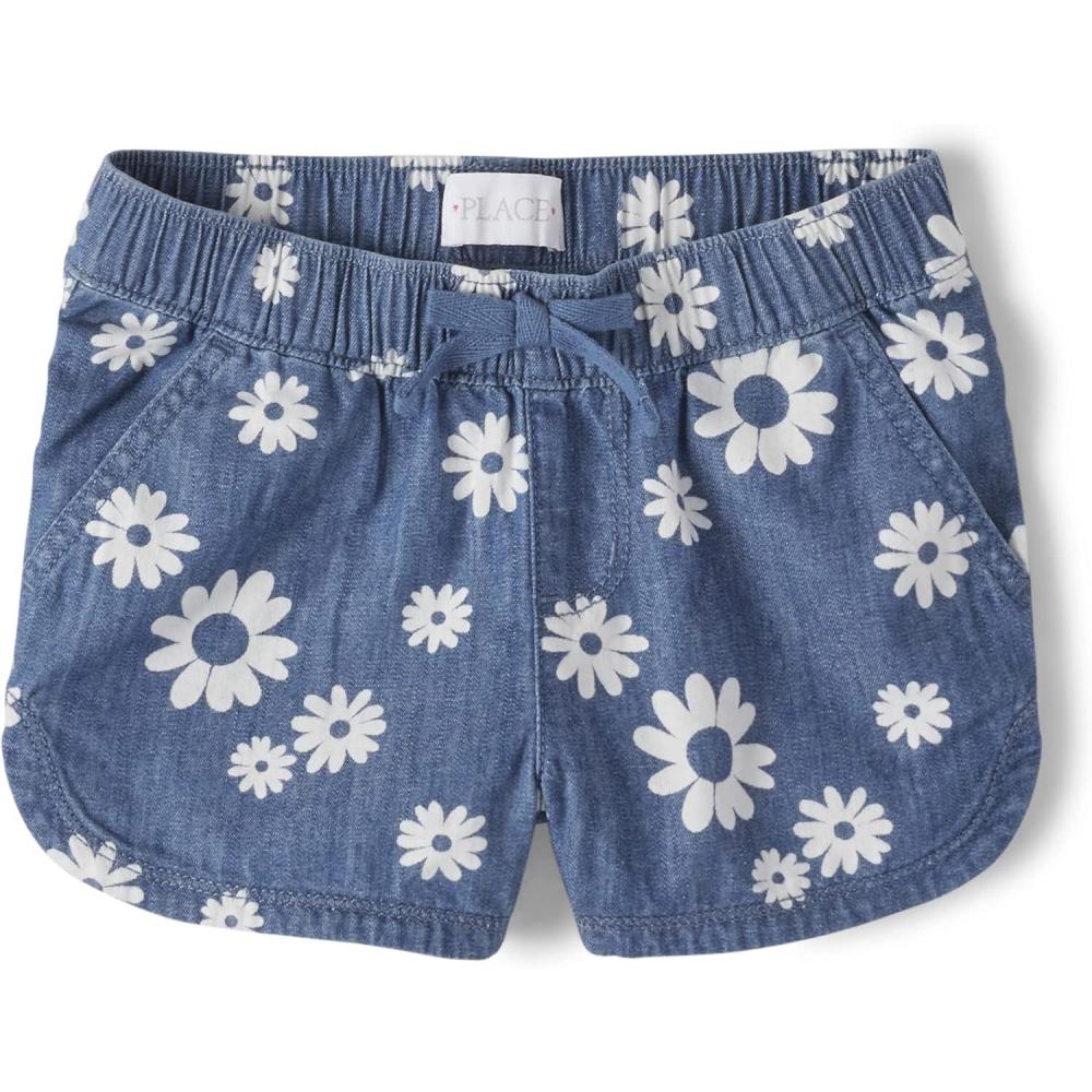 imageThe Childrens Place girls Denim Pull on ShortsDahlia Wash