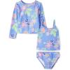 The Children’s Place Baby-Girls and Toddler Long Sleeve Rashguard and Tankini Swimsuit, 3 Piece Set(Bright Sky)