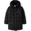 The Children’s Place Girls Medium Weight Long Puffer Jacket, Wind-resistant, Water-resistant(Black Unlined)