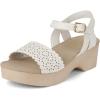 The Children’s Place girls Girls Open Toe Low Heel Clog Sandals(White Perforated)