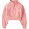 The Children’s Place girls Long Sleeve Fleece Quarter Zip Pullover(Pink Kiss)