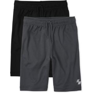 The Children’s Place Boys Performance Basketball Shorts(Black/Charcoal 2 Pack)