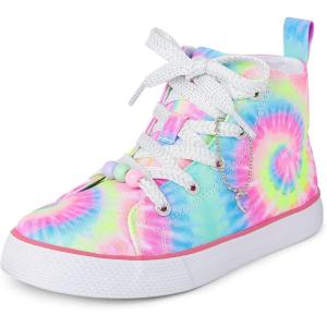The Children’s Place Girls Girls Casual Lace Up Hi Top Sneakers(Tie Dye Swirl)