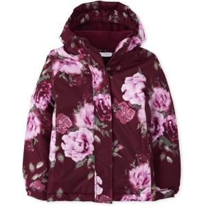 The Children’s Place Girls Heavy 3 in 1 Winter Jacket, Wind-resistant Water-resistant Shell, Fleece Inner(Beet Floral)