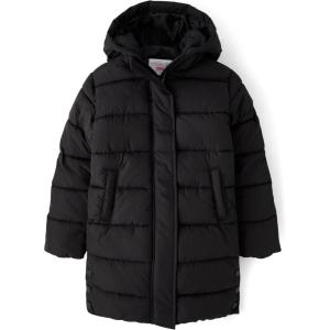 The Children’s Place Girls Medium Weight Long Puffer Jacket, Wind-resistant, Water-resistant(Black Unlined)