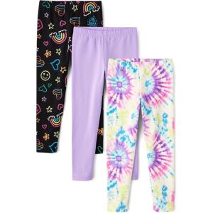 The Children’s Place Girls Printed Leggings 2-Pack(Doodle Icons/Purple/Tie Dye 3-pack)