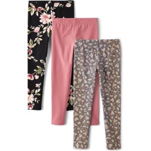 The Children’s Place Girls Printed Leggings 2-Pack(Floral/Mauve/Gray 3-pack)