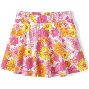 The Children’s Place Girls’ Pull-On Everyday Skorts(Floral Fushia)