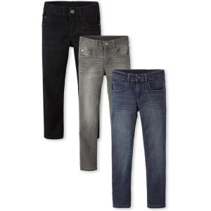 The Children’s Place boys Stretch Super Skinny Jeans, Black Wash/Dk Gray Wash/Raw Vintage, 6