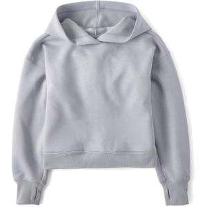 The Children’s Place girls Active Long Sleeve Hooded Sweatshirt(Silkworm)