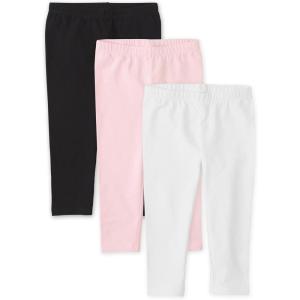 The Children’s Place,Girls,Assorted Everyday Capri Leggings(Black/Shell/White 3-pack)