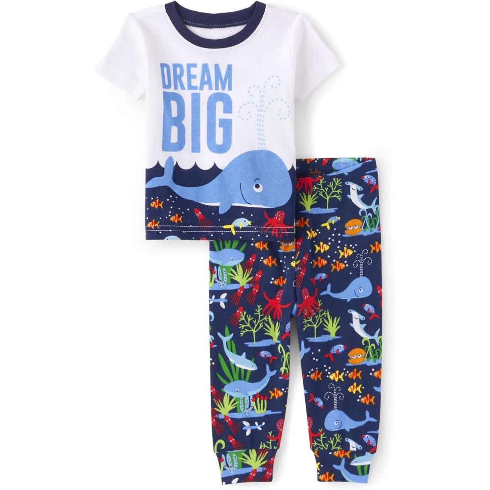 imageThe Childrens Place Baby And Toddler Boys Dino Snug Fit Cotton PajamasDream Big